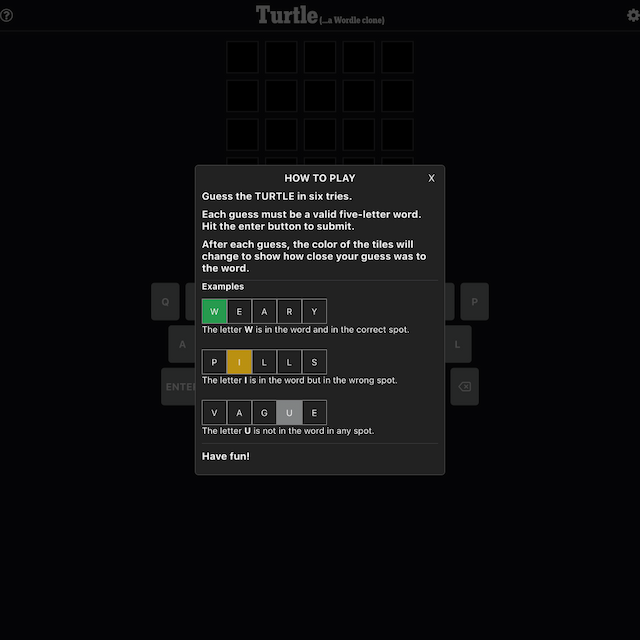 Wordle clone (Turtle)